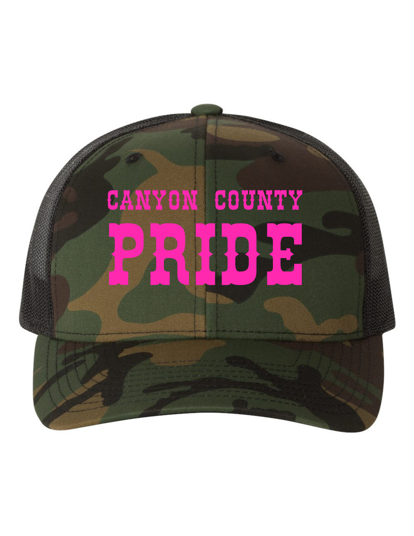Camo Embroidered Trucker Snapback Hat